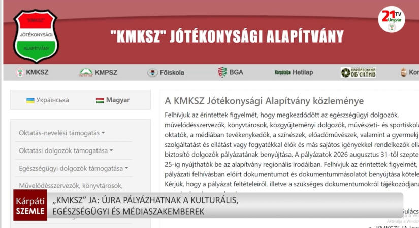 „KMKSZ” JA: újra pályázhatnak a kulturális, egészségügyi és médiaszakemberek (videó)