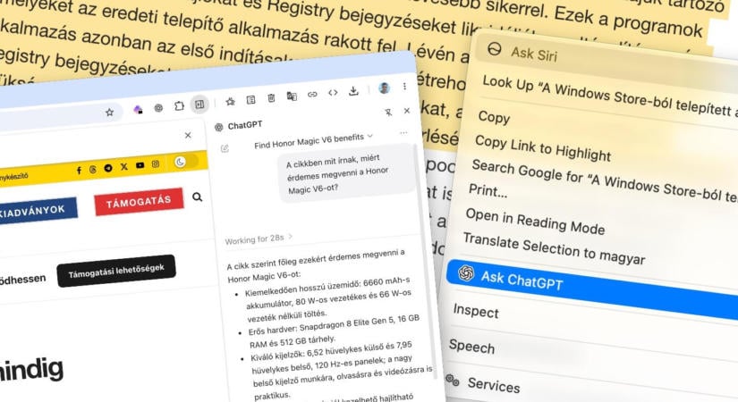 Így segíthet a ChatGPT közvetlenül a Chrome-ban
