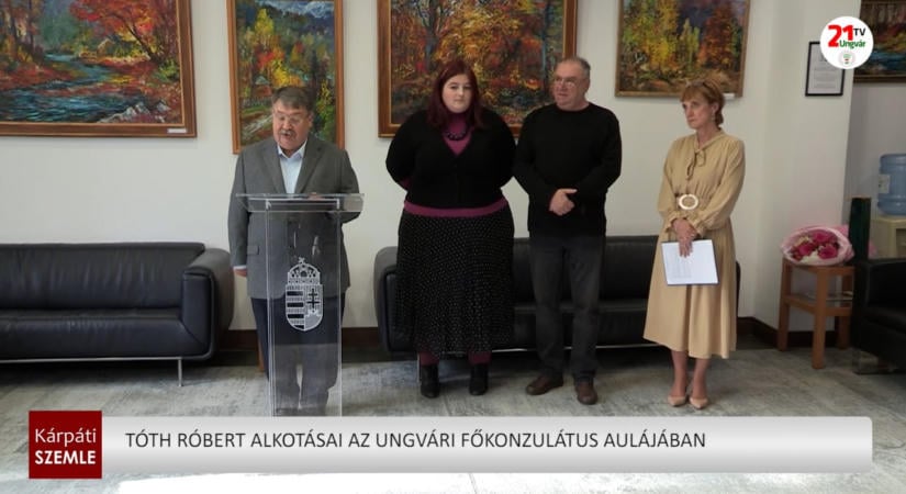 Tóth Róbert alkotásai az ungvári főkonzulátus aulájában – (videó)