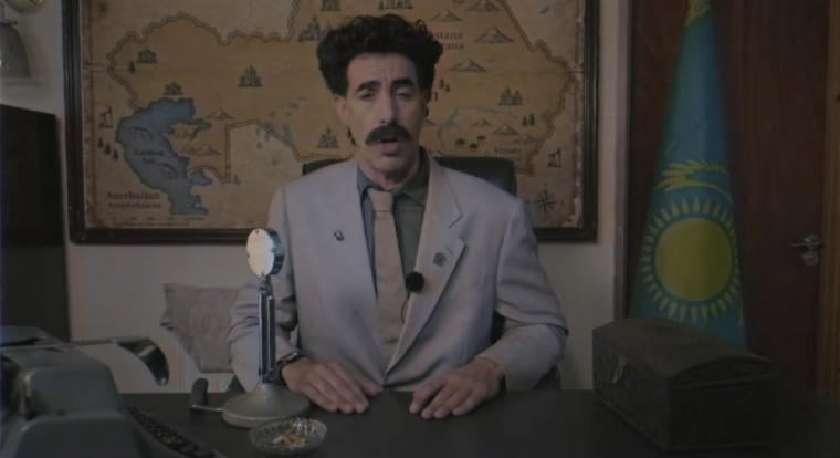 Az Ali G Who Iz I új előzetesében Borat mindenkit arra kér, hogy ne nézzék meg ezt a filmet, mert nem elég rasszista