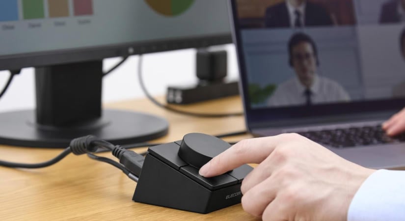 Sokoldalú USB-C portos dokkolót készített az Elecom – Egy tekerőgomb és négy programozható gomb is van rajta