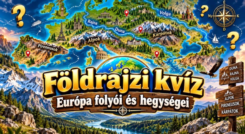 Földrajzi kvíz: Európa folyói és hegységei