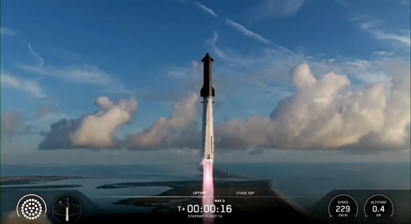 Hatszor kerüli meg a Földet, mielőtt visszatér az óceánba – mérföldkőhöz érkezett a Starship