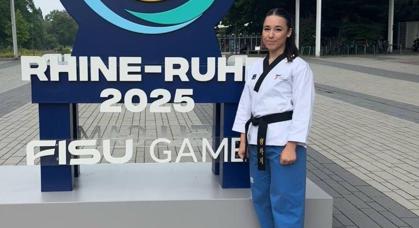 Különleges élményben volt része a vásárhelyi tékvandósnak az Universiadén