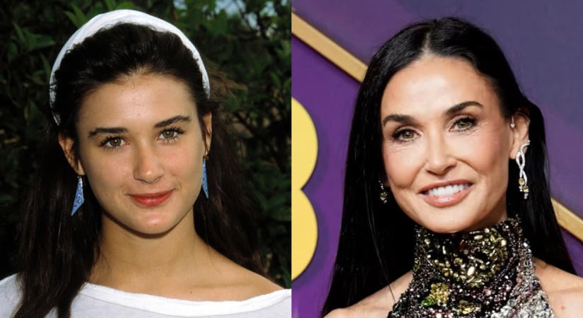 Visszafogott, esetlen lányból vált a vörös szőnyeg ünnepelt dívájává - Demi Moore stílusnapló