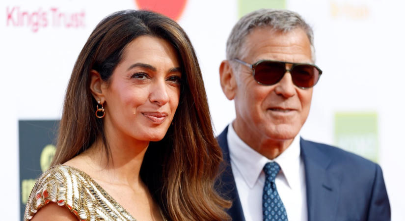 Amal Clooney 170 ezer forintos ruhában tűnt fel Velencében: málnák borították a különleges kreációt