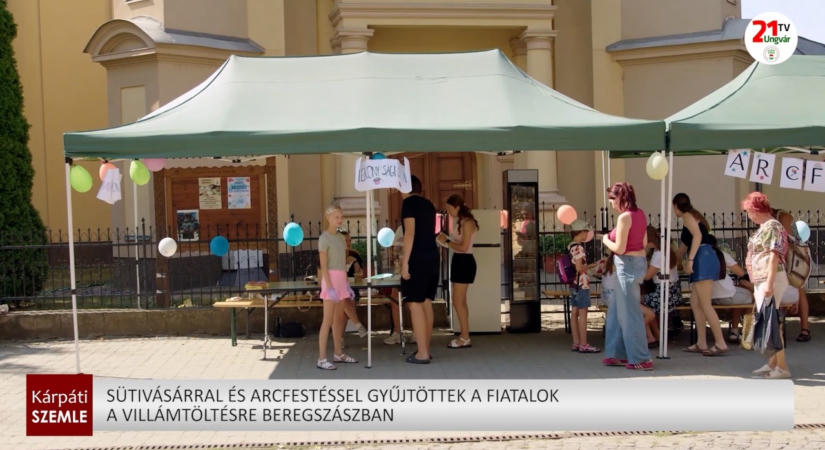 Sütivásárral és arcfestéssel gyűjtöttek a fiatalok a villámtöltésre Beregszászban (videó)