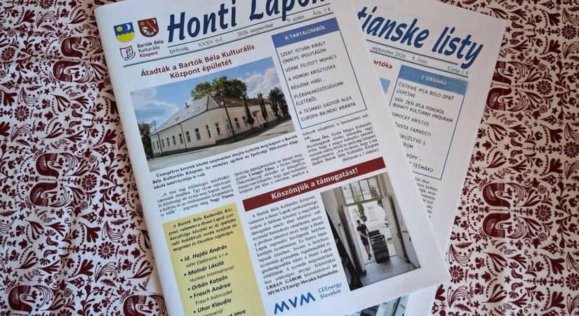 A Bartók Béla Kulturális Központ átadásáról is beszámol a Honti Lapok