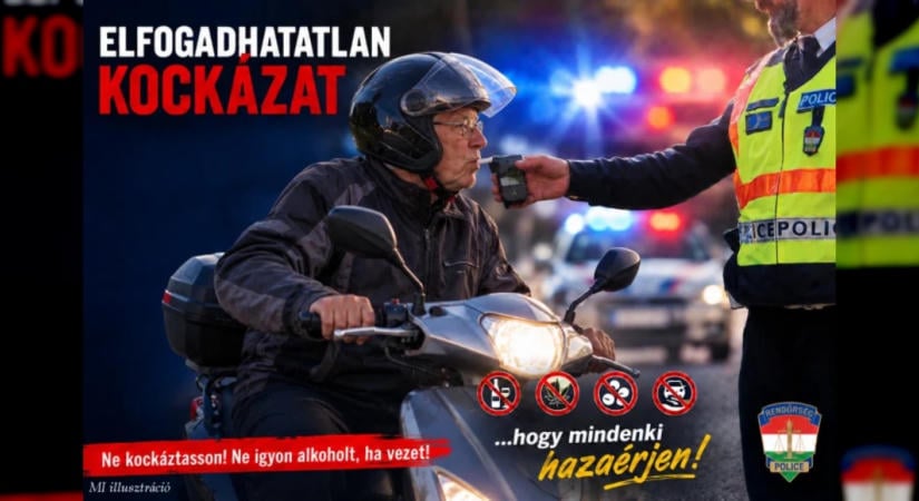 Ittasan és jogosítvány nélkül próbált elmenekülni a rendőrök elől egy 70 éves motoros Kaposváron