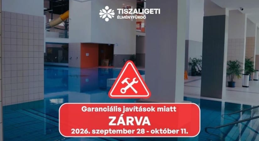 Kényszerszünet jön az új szolnoki fürdőben, minden szolgáltatás leáll