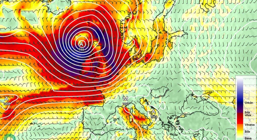 Markáns ciklon érte el Európát, hazánk időjárására is hatással lesz
