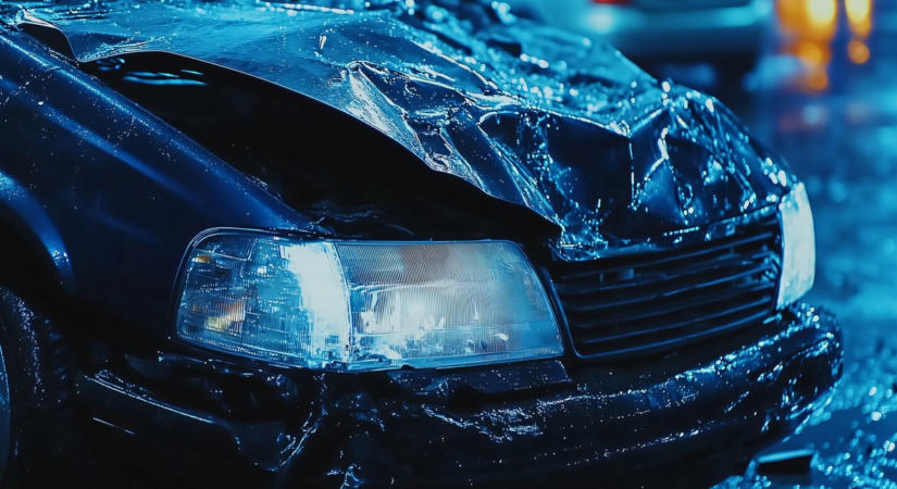 Felfoghatatlan baleset: áttörte a kaput, majd a buszmegállóba csapódott az autó