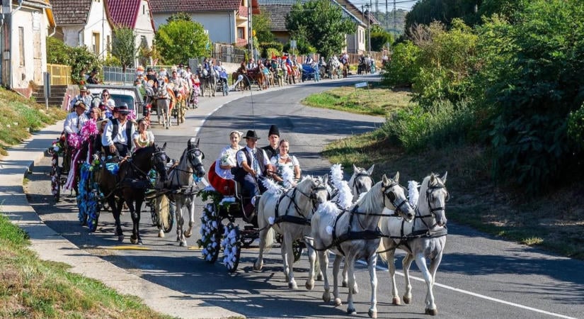 Nem hinnéd, mennyi hintó sorokozott fel Szakályban a hófehér bírói fogat mögött