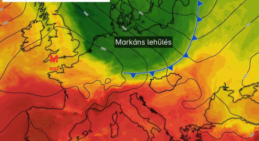 Hidegfront hoz szelet, lehűlést hétfőre