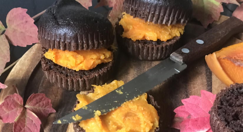 Csokis muffin sütőtökkrémmel