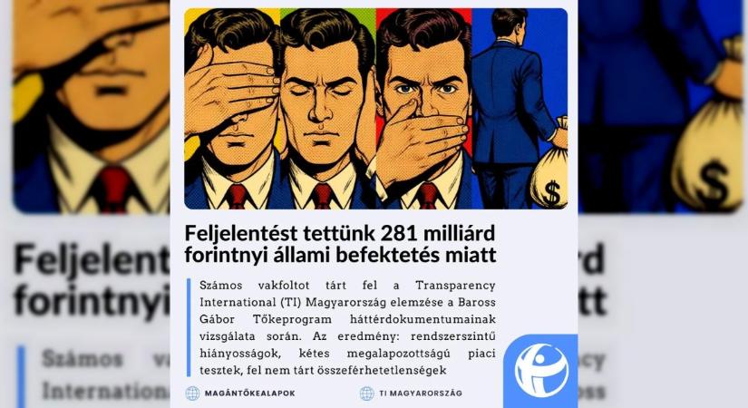 Feljelentést tett a Transparency International a Baross Gábor Tőkeprogram miatt