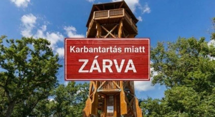 Lezárták a Somlyó-hegyi kilátót, karbantartási munkákat végeznek