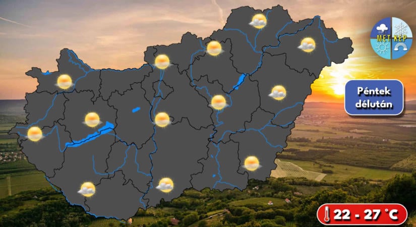 Napközben naposabb, éjszaka nyugat felől érkezhet csapadék