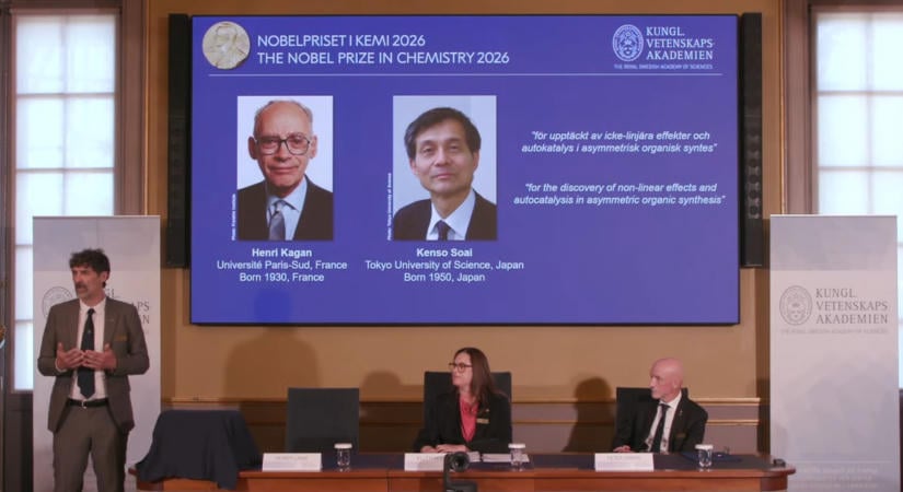 A jobb- és balkezes molekulák kutatásáét járt Nobel-díj 2026-ban