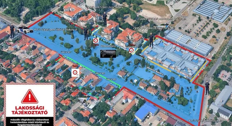 Kiürítés és lezárás a XVIII. kerületben