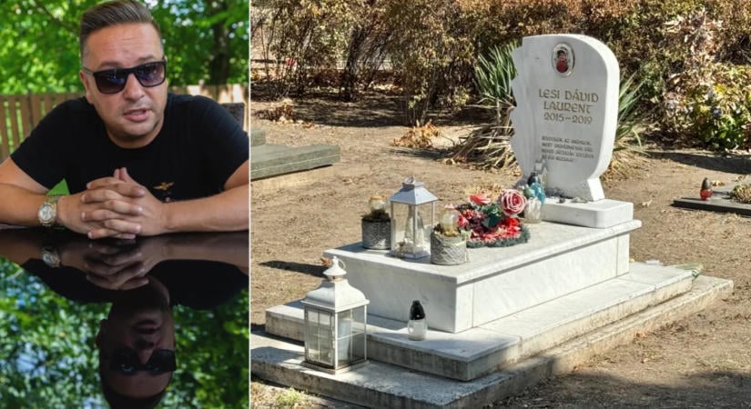 Szívszorító látvány L.L. Junior kisfiának sírjánál: ma hét éve hunyt el Dávidka