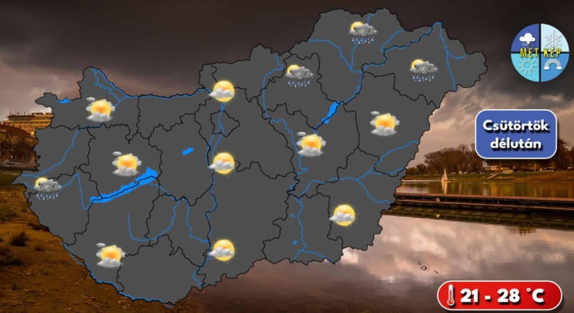 Csütörtökön hidegfront érkezik, visszaesik a hőmérséklet