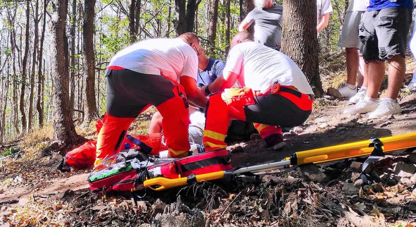 Drámai hegyi mentés: Speciális hordággyal hozták le a sérült túrázót a Börzsönyből – VIDEÓ
