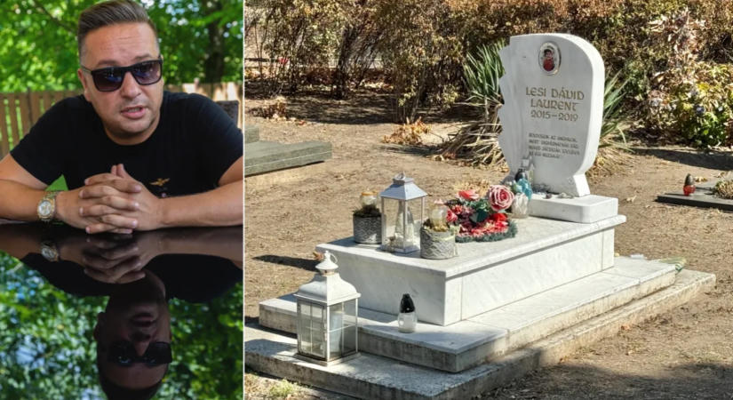 Szívszorító látvány L.L. Junior kisfiának sírjánál: ma hét éve hunyt el Dávidka