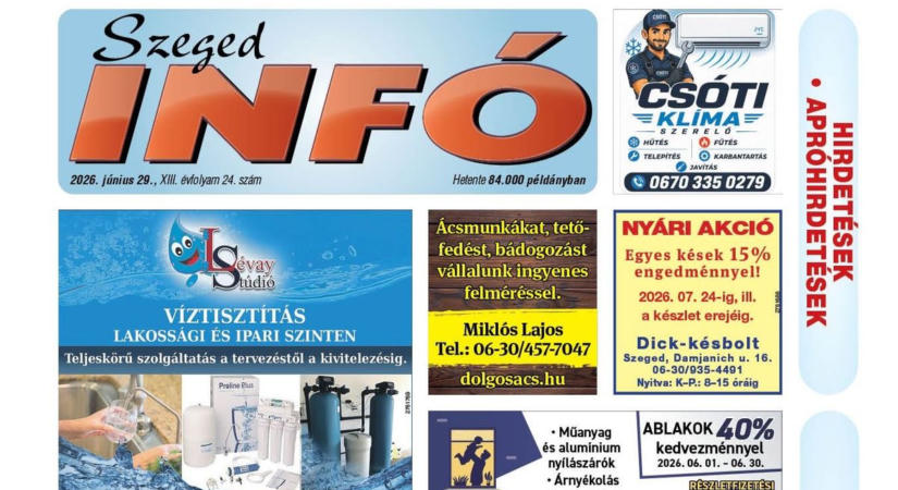 Szeged Infó 2026.06.29-i lapszáma