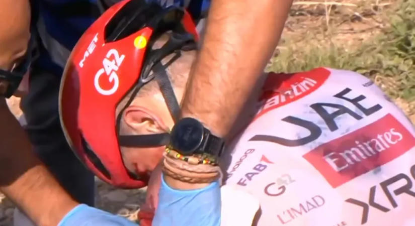 Dráma a Vueltán, Tadej Pogačar nagyot bukott és feladta a spanyol körversenyt