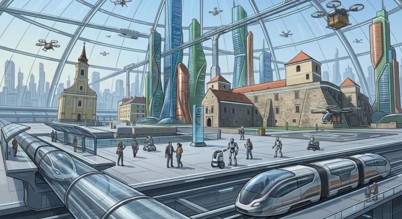 Ilyen lehet a Bakony keleti kapuja szűk 50 év múlva – az AI rajzolt 7 látványtervet (képek)