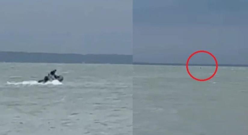 Vitorlázók mentettek ki egy sodródó szörföst a Balatonból videó!