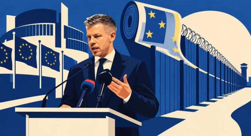 Magyar Péter Brüsszelből: uniós pénzből fizettetné ki a határkerítést