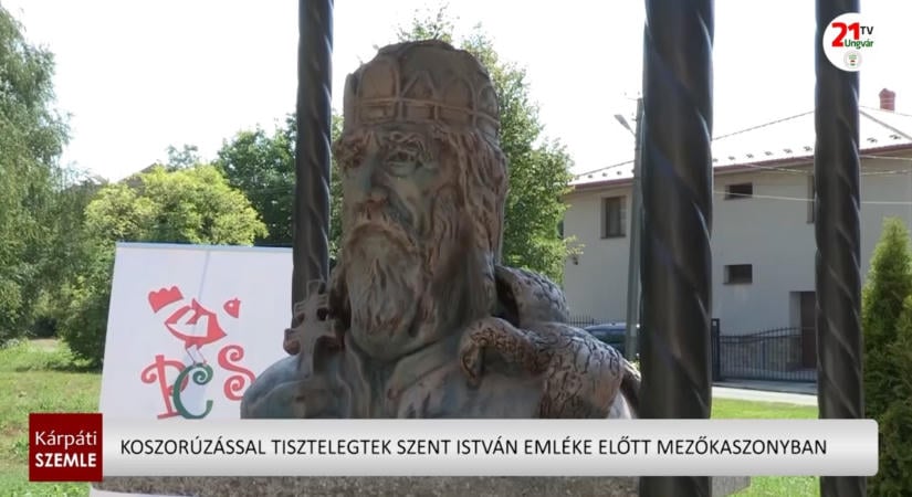 Koszorúzással tisztelegtek Szent István emléke előtt Mezőkaszonyban (videó)