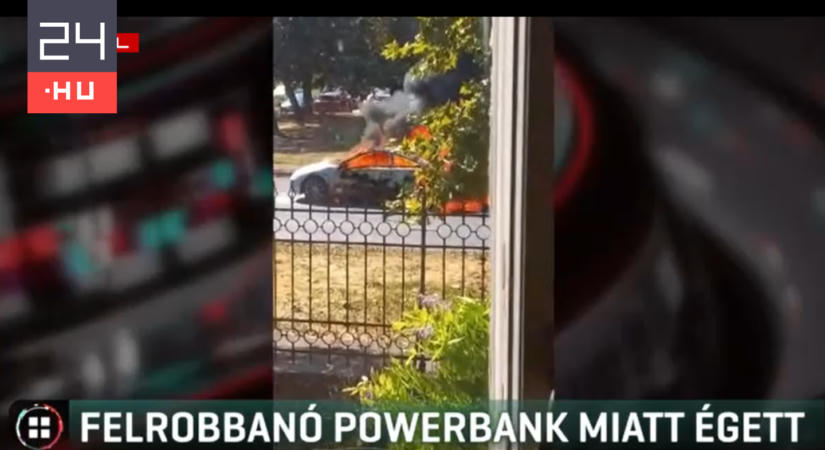 Felrobbant a hátsó ülésen hagyott, felforrósodott powerbank, porig égett egy autó Debrecenben