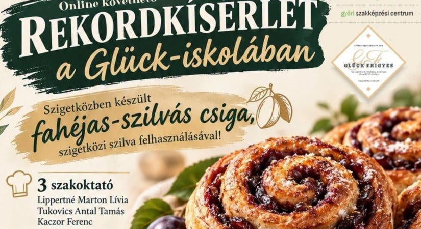 Rekordkísérlet Mosonmagyaróváron: 3000 fahéjas-szilvás csiga készül 14 óra alatt