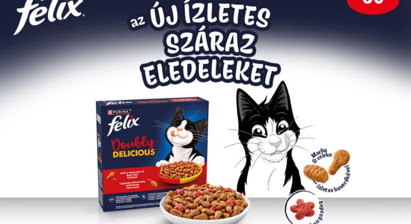 Megérkeztek a FELIX Doubly Delicious száraz macskaeledelek: kétszeres finomság minden falatban