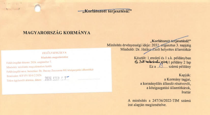 Nyilvánosságra hozták az elmúlt 16 év titkosított kormányhatározatait