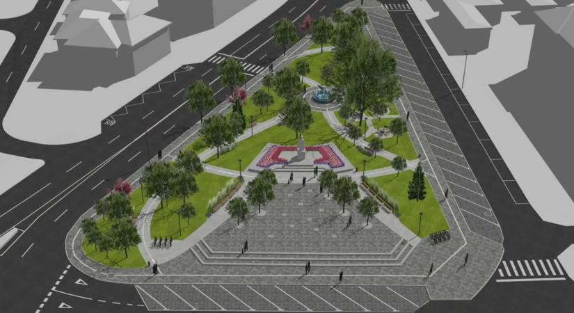 Szökőkúttal és több zöldövezettel újítják fel az Eminescu parkot Marosvásárhelyen