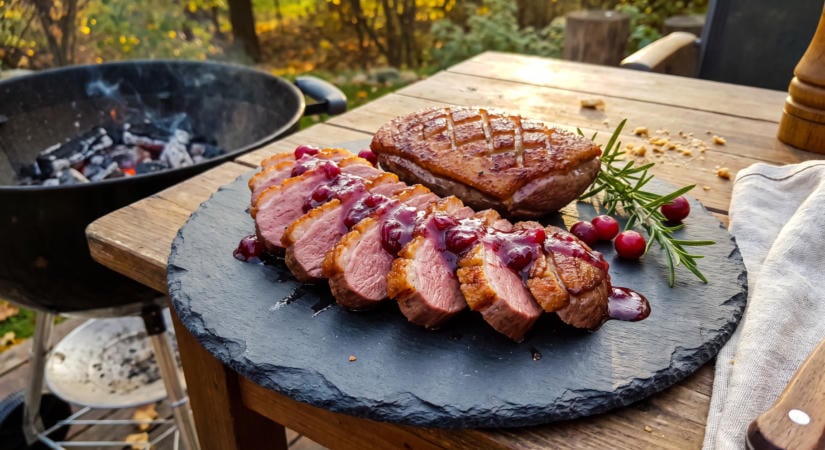 Grillezett kacsamell áfonyamázzal