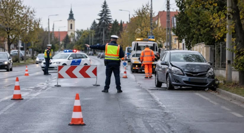 Autóbusz és személyautó ütközött Szederkényben az 57-es főúton