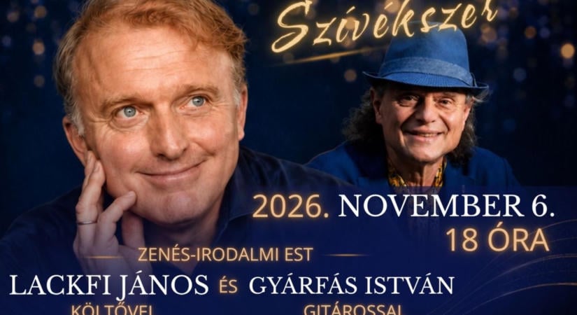 Zenés-irodalmi est Lackfi János költővel és Gyárfás István gitárossal a Bezerédj-kastélyban