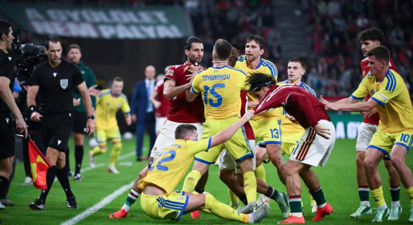 Egymásnak ugrottak a játékosok a magyar–ukrán meccs végén, benne van a fociban, mondta a történtekről Szoboszlai
