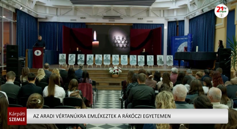 Az aradi vértanúkra emlékeztek a Rákóczi Egyetemen – (videó)