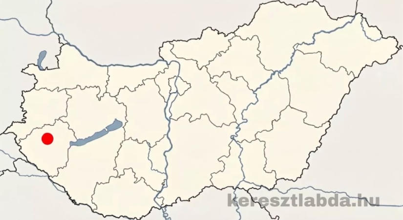 Földrajz feladat: dombvidéki megyeszékhely a vaktérképen, melyik a piros pont?