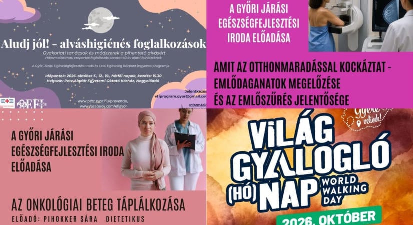 Íme az Egészségfejlesztési Iroda ingyenes októberi programjai