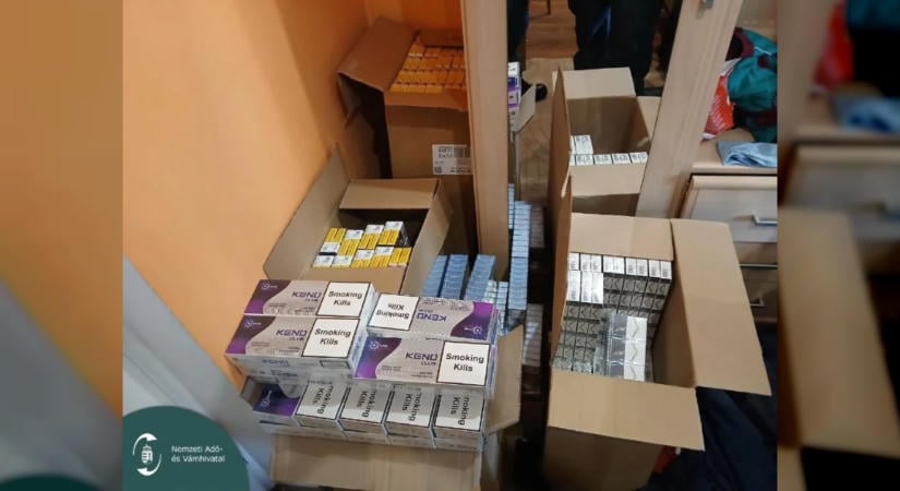 Több mint 2500 doboz illegális cigarettát találtak egy Bács-Kiskun vármegyei házban