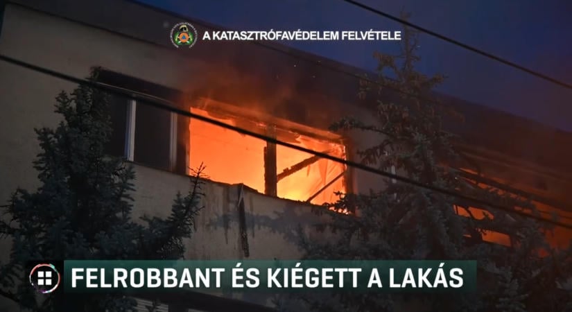 Videón a budai lakástűz: meghalt egy nő, a törmelékek az utcára repültek