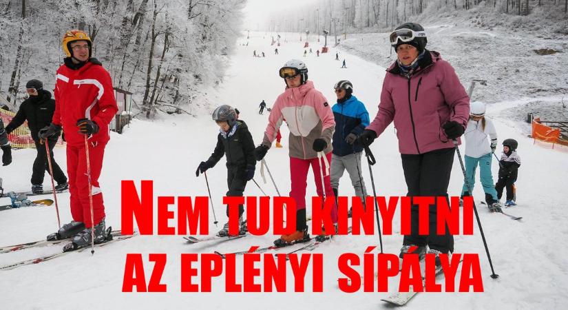 Mégsem nyit ki az eplényi sípálya, nem tudnak eleget hóágyúzni