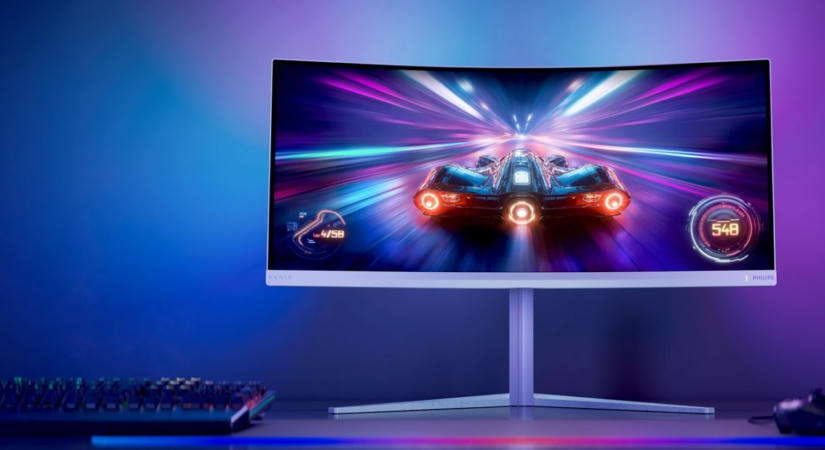 A Philips Evnia 34M2C5601QA ívelt ultraszéles élményt és 200 Hz-es játékot kínál